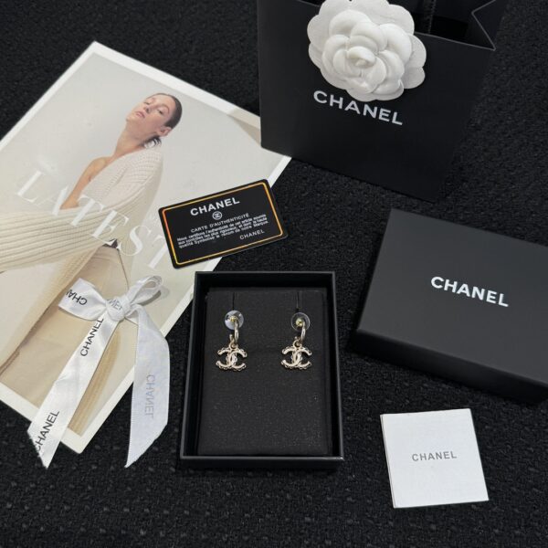 Chanel C2 Double C Lace Edge Earrings - Image 2