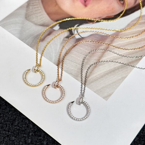 Cartier smooth full diamond nail necklace - Image 2