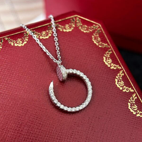 Cartier smooth full diamond nail necklace - Image 4