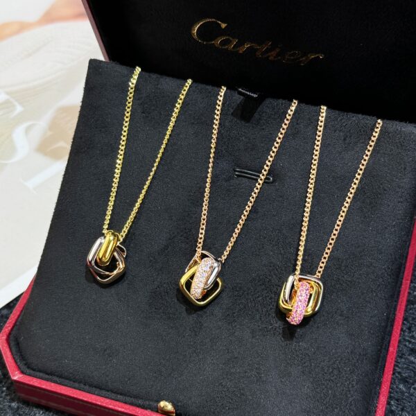Cartier Trinity Box 100th Anniversary Limited Three Ring Tri Color Necklace