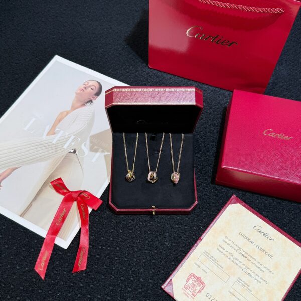 Cartier Trinity Box 100th Anniversary Limited Three Ring Tri Color Necklace - Image 2