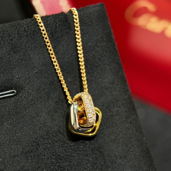 Cartier Trinity Box 100th Anniversary Limited Three Ring Tri Color Necklace - Image 7
