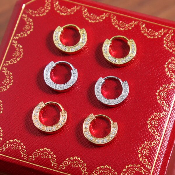 Cartier's new full diamond round cake earrings