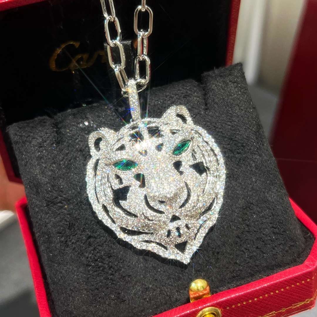 Cartier PANTH È RE DECARTIER Full Diamond Tiger Head Necklace - Image 2