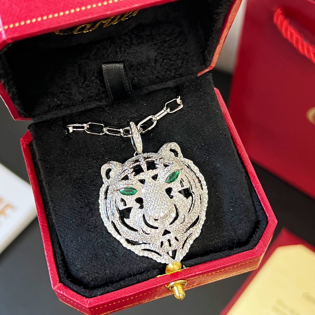 Cartier PANTH È RE DECARTIER Full Diamond Tiger Head Necklace - Image 5