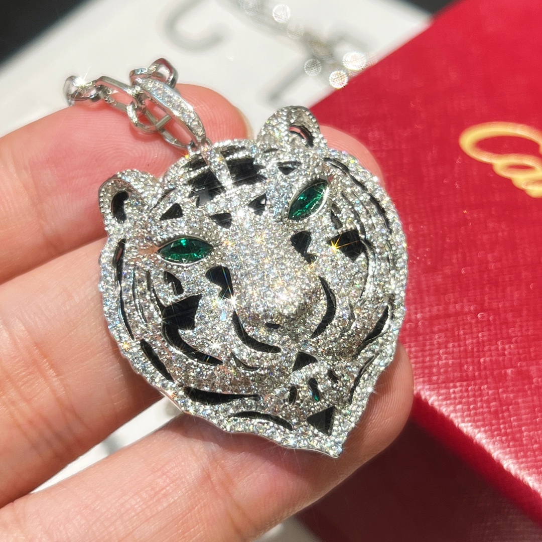 Cartier PANTH È RE DECARTIER Full Diamond Tiger Head Necklace - Image 7