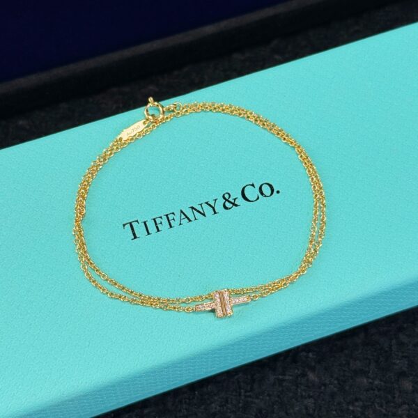 Tiffany&CO Double layer Double T Full Diamond Bracelet - Image 3