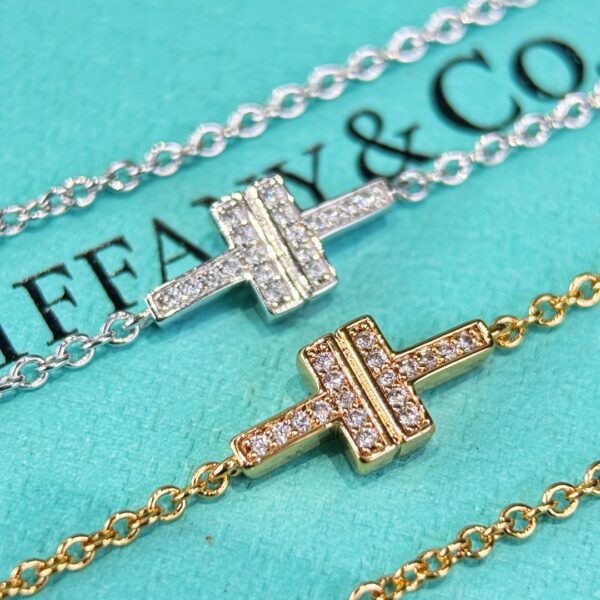 Tiffany&CO Double layer Double T Full Diamond Bracelet - Image 6
