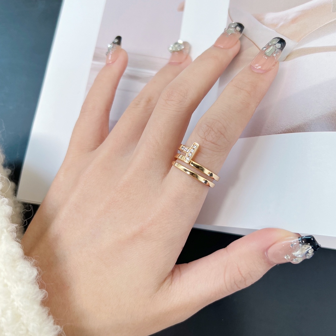 Tiffany&CO Classic T-Series Three Circle Double T Ring - Image 6