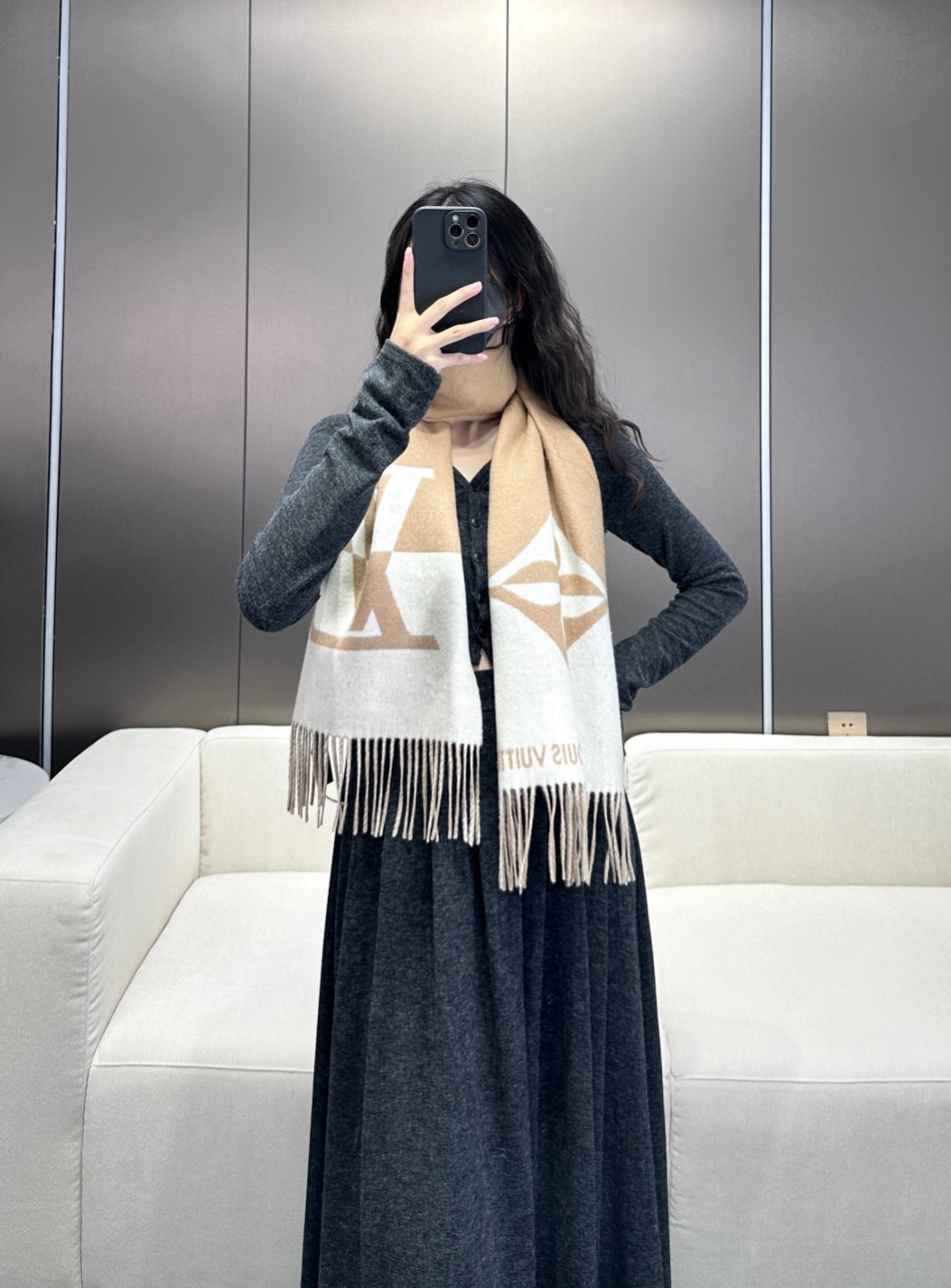 LV Graphic Dual Scarf - Image 3