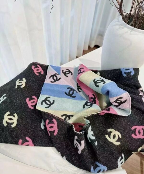 Chanel Limited Edition Colorful Striped Scarf - Image 3