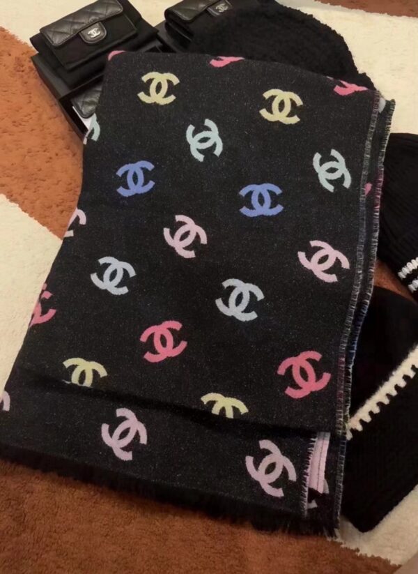 Chanel Limited Edition Colorful Striped Scarf