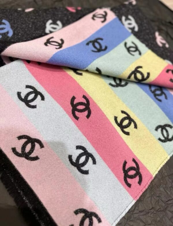 Chanel Limited Edition Colorful Striped Scarf - Image 8