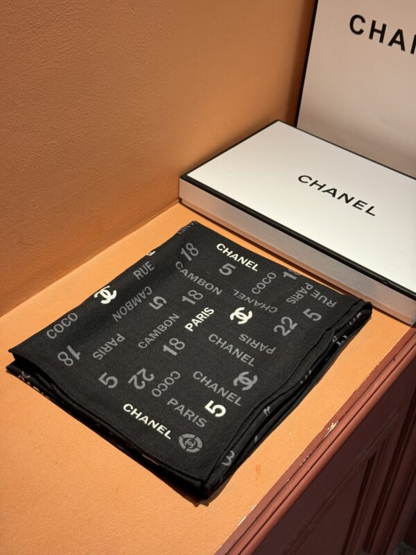 Chanel diamond patterned velvet square scarf
