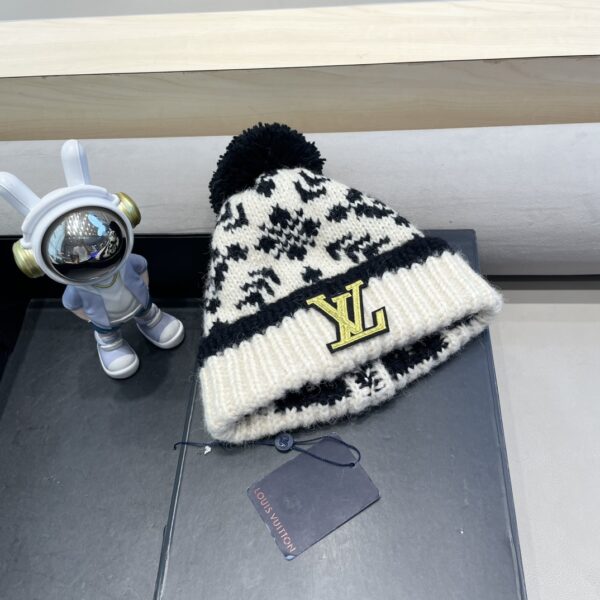 LV vintage Jacquard Thick Hat - Image 2