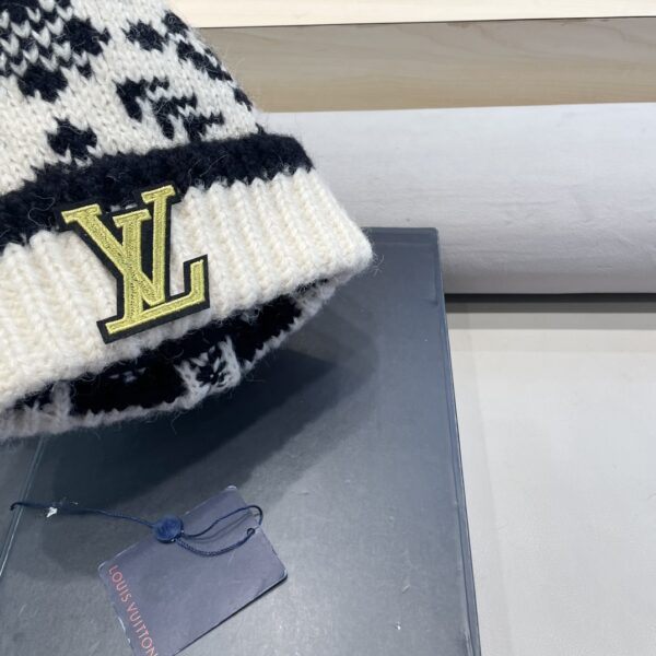 LV vintage Jacquard Thick Hat - Image 3