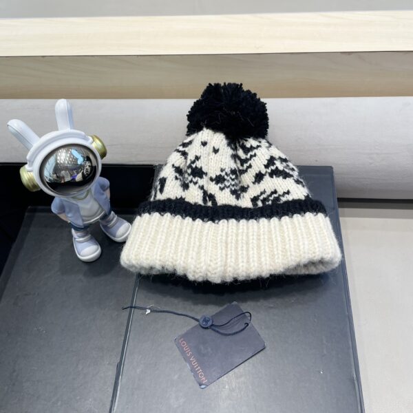 LV vintage Jacquard Thick Hat - Image 5