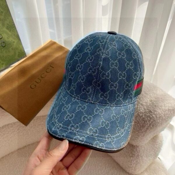 GUCCI double G denim jacquard baseball cap - Image 2