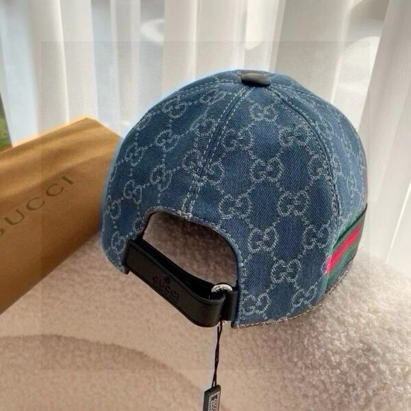 GUCCI double G denim jacquard baseball cap - Image 6