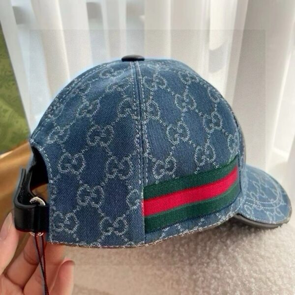 GUCCI double G denim jacquard baseball cap - Image 7
