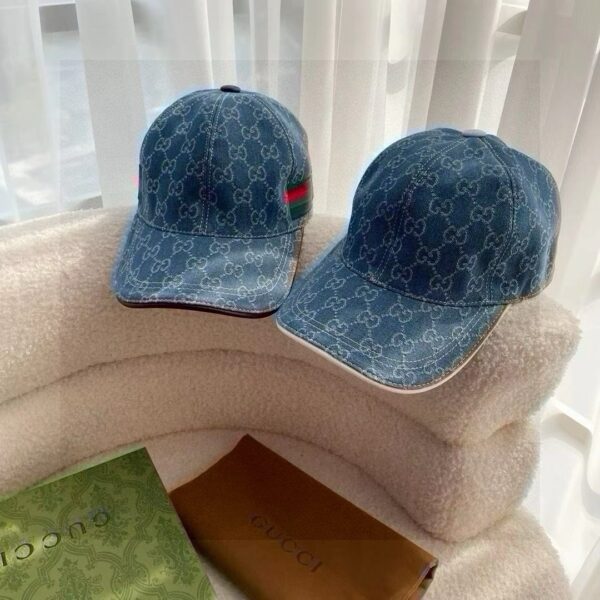 GUCCI double G denim jacquard baseball cap - Image 8