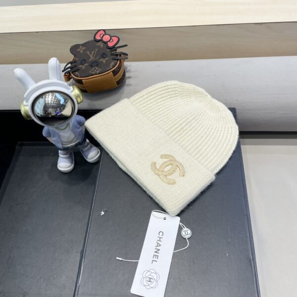 CHANEL double C letter woolen hat - Image 2