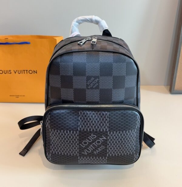 Louis Vuitton men's 2023 new CAMPUS checkerboard coated canvas backpack