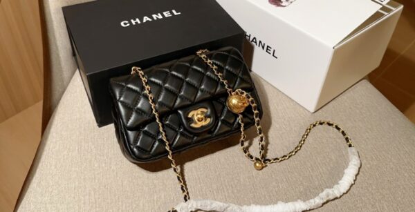 Chanel Classic Golden Ball CF Square Fat Chain Adjustable Crossbody Bag