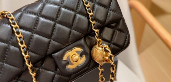 Chanel Classic Golden Ball CF Square Fat Chain Adjustable Crossbody Bag - Image 8