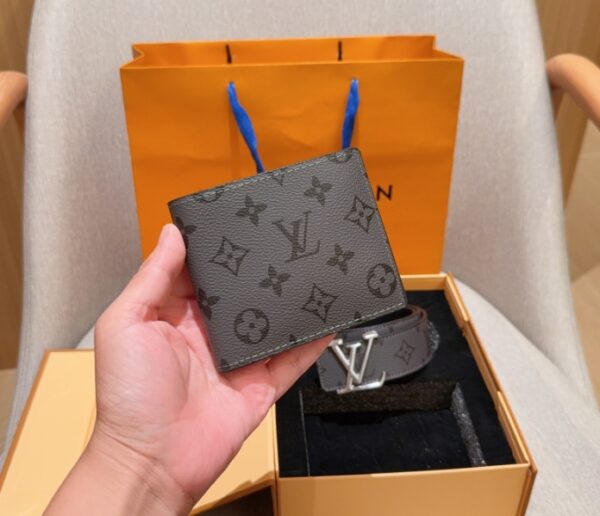 Louis Vuitton short clip wallet+belt - Image 8