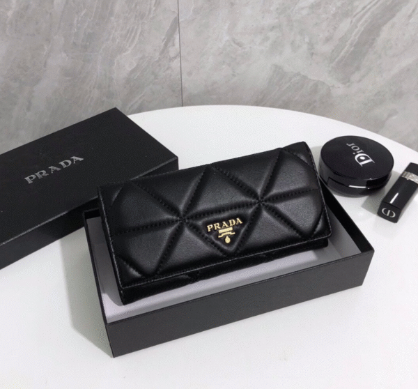 Prada's best-selling original sheepskin two fold wallet