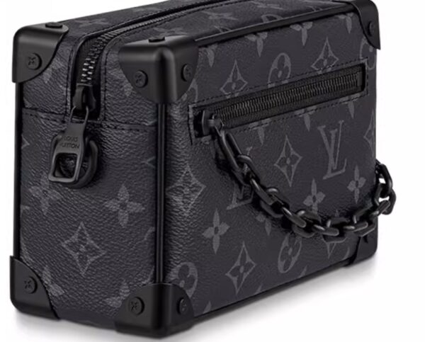 Louis Vuitton men's black leather backpack, new style