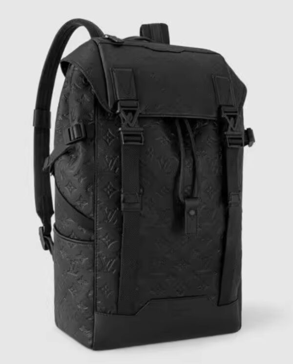 Louis Vuitton men's black leather backpack, new style