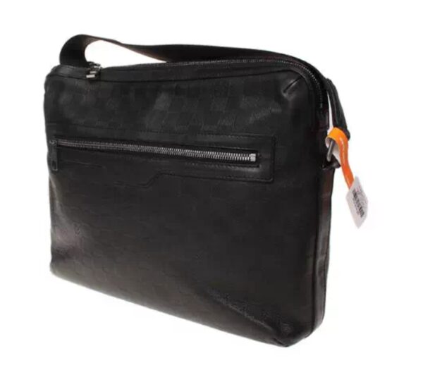 Louis Vuitton black leather men's messenger bag
