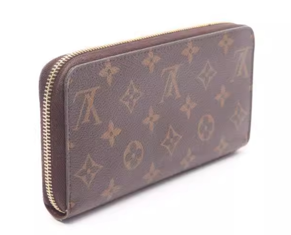 Louis Vuitton men's wallet, coated/waterproof canvas long wallet, brown