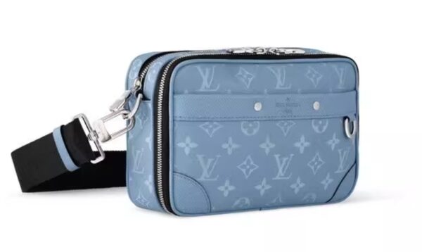 Louis Vuitton Alpha men's blue canvas/leather messenger bag