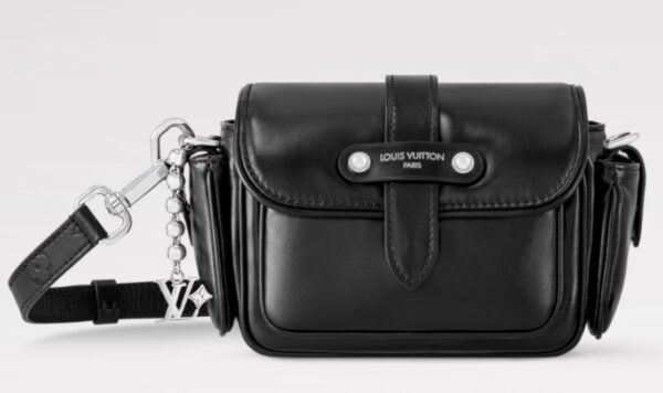 Louis Vuitton men's bag CARGO black cowhide decorative bead chain new mini crossbody bag