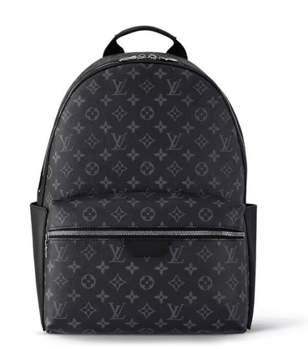 Louis Vuitton 24 New Men's Medium Black Vintage Canvas Double Zipper Backpack