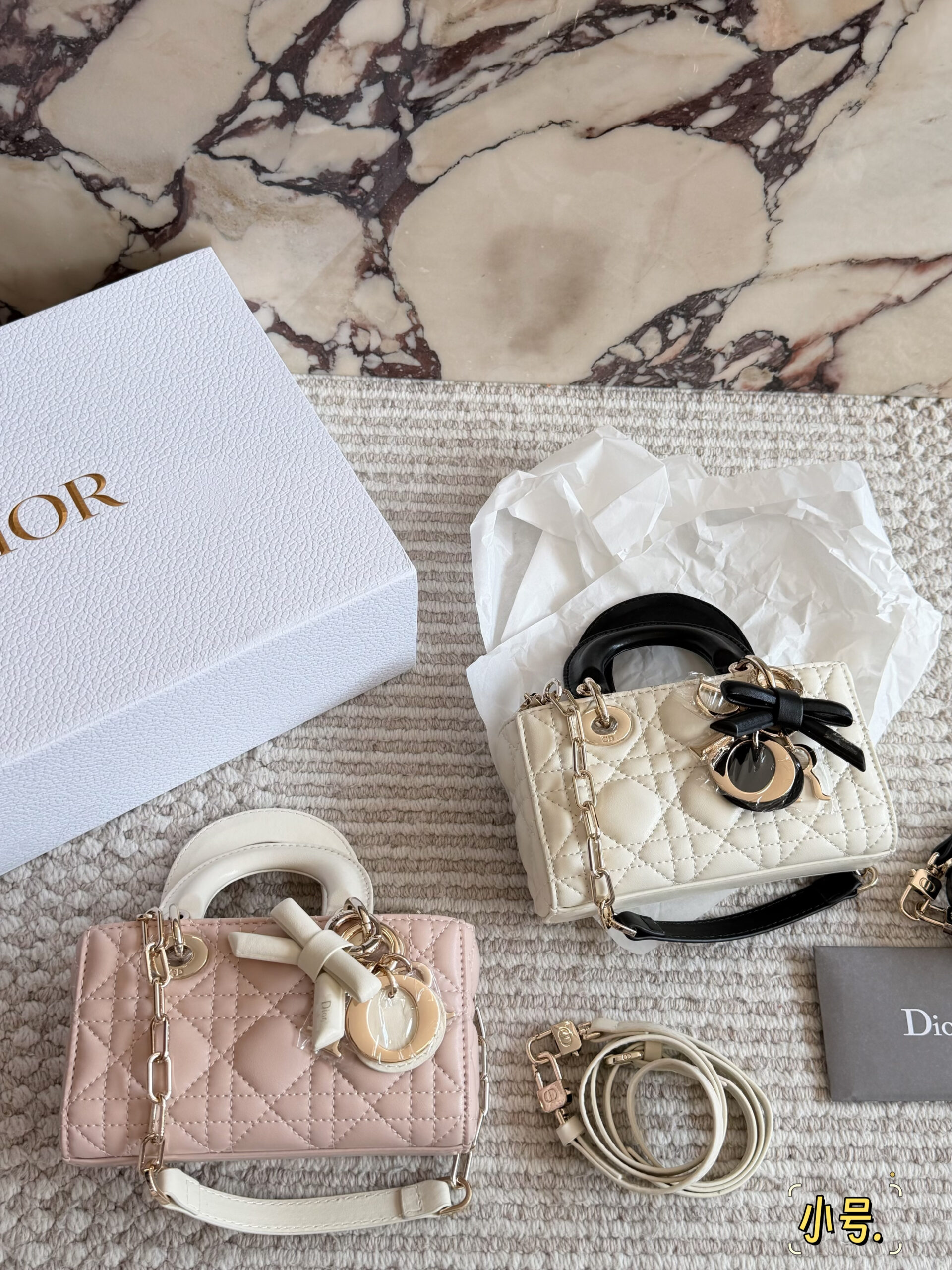 2026 - Dior color-blocked bow 🎀Dior Lady new long style lambskin 🎁