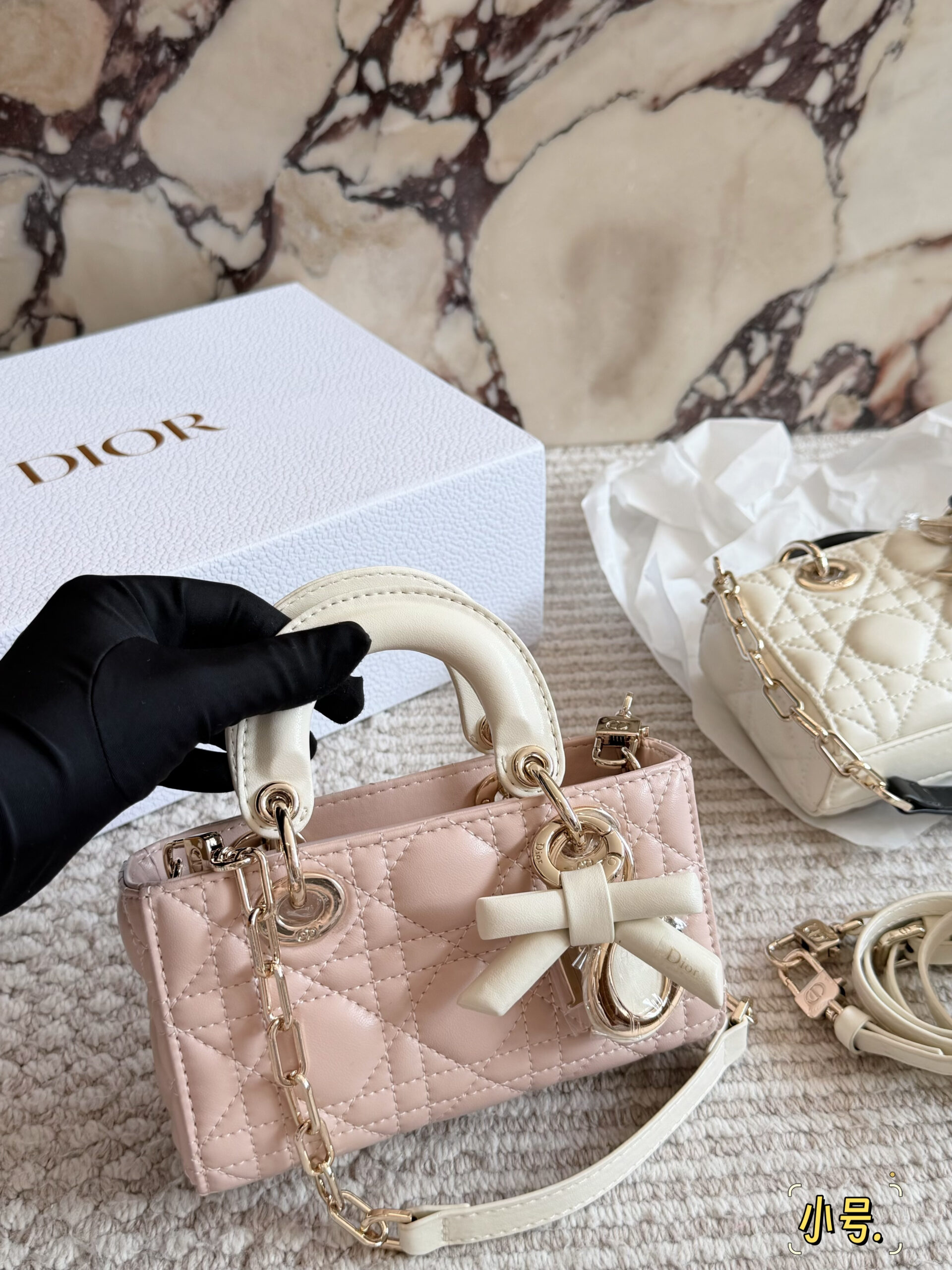 2026 - Dior color-blocked bow 🎀Dior Lady new long style lambskin 🎁 - Image 2