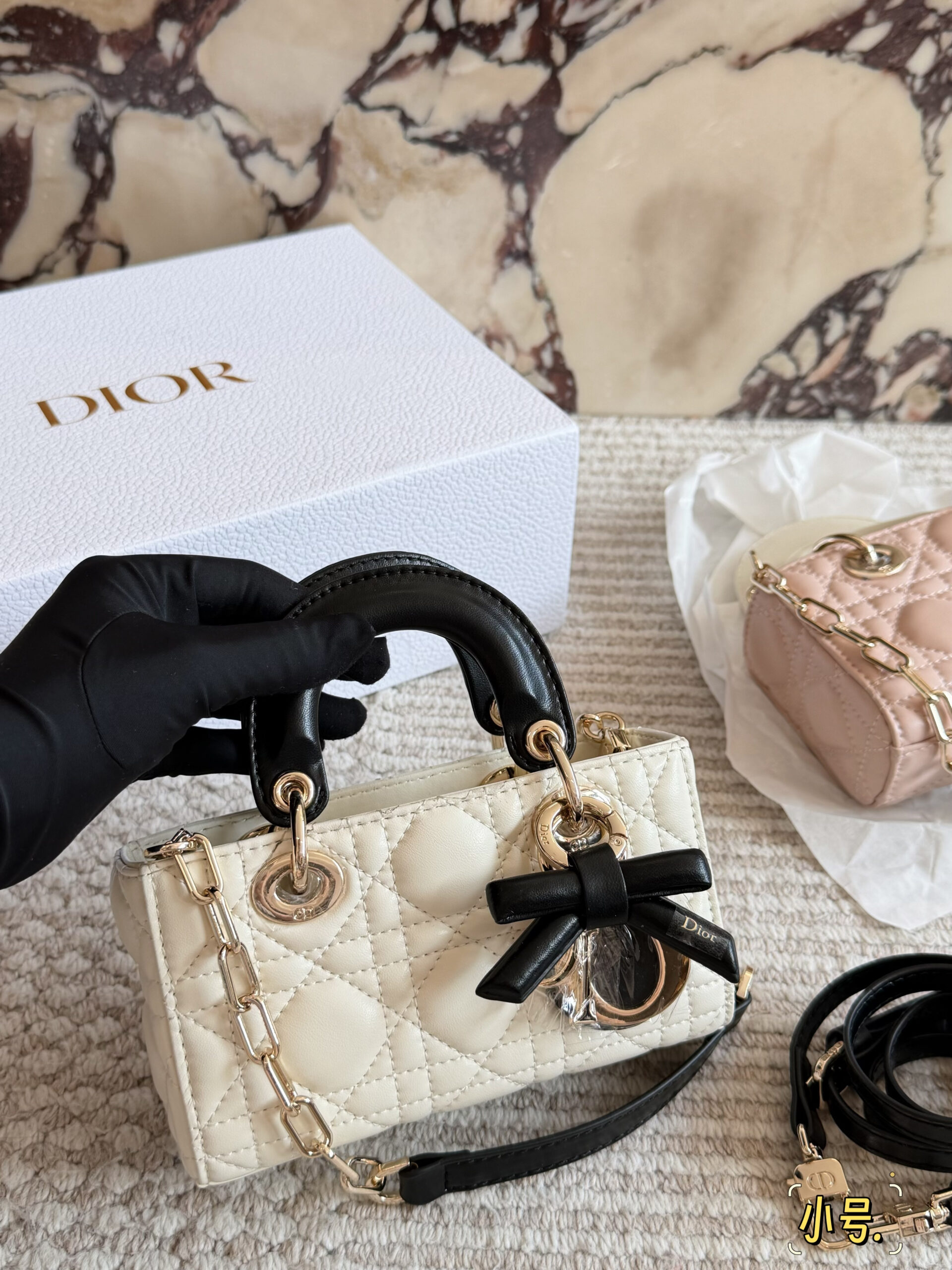 2026 - Dior color-blocked bow 🎀Dior Lady new long style lambskin 🎁 - Image 3